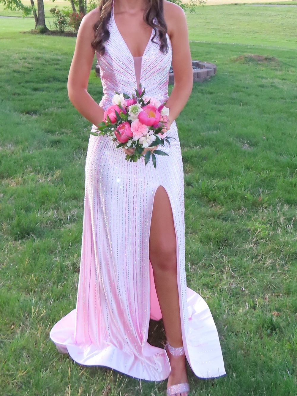 Halter neck prom dress